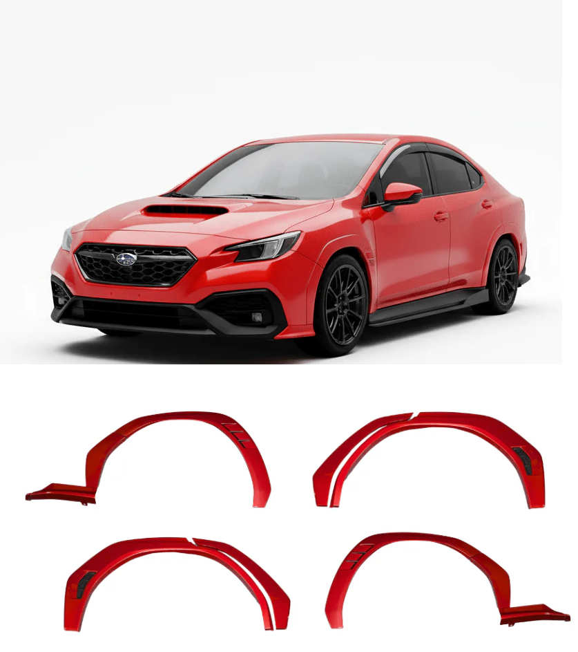 2022-2026 Subaru WRX Paint Matched Fender Flares - Ignition Red