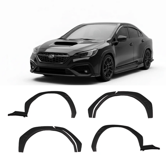 2022-2026 Subaru WRX Paint Matched Fender Flares - Crystal Black Silica