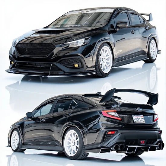 2022-2026 Subaru WRX Paint Matched Fender Flares - Crystal Black Silica